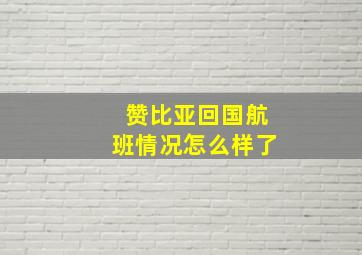 赞比亚回国航班情况怎么样了