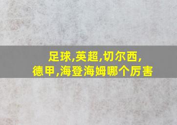 足球,英超,切尔西,德甲,海登海姆哪个厉害