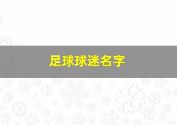 足球球迷名字