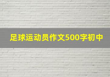 足球运动员作文500字初中