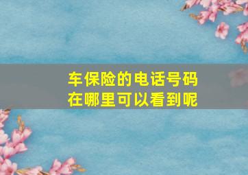 车保险的电话号码在哪里可以看到呢