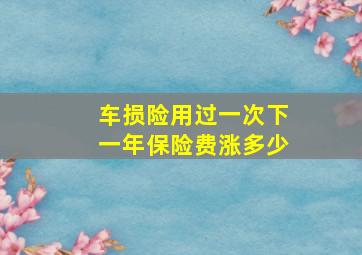 车损险用过一次下一年保险费涨多少