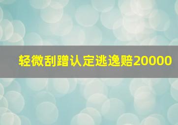 轻微刮蹭认定逃逸赔20000