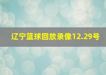 辽宁篮球回放录像12.29号