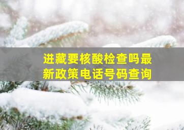 进藏要核酸检查吗最新政策电话号码查询