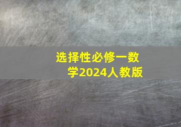 选择性必修一数学2024人教版