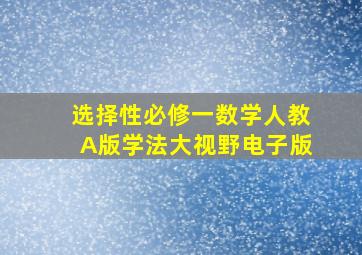 选择性必修一数学人教A版学法大视野电子版