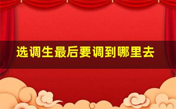 选调生最后要调到哪里去