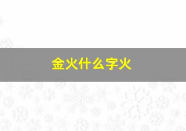 金火什么字火