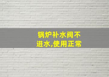 锅炉补水阀不进水,使用正常