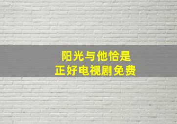 阳光与他恰是正好电视剧免费