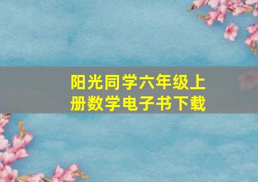 阳光同学六年级上册数学电子书下载