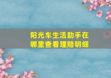 阳光车生活助手在哪里查看理赔明细