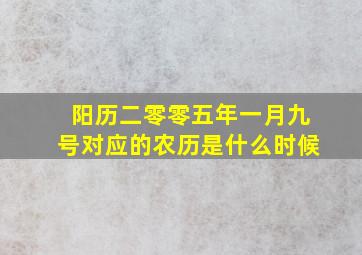 阳历二零零五年一月九号对应的农历是什么时候