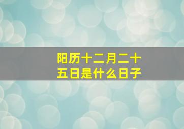 阳历十二月二十五日是什么日子