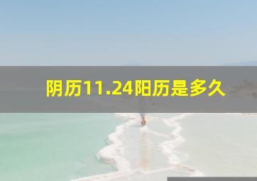 阴历11.24阳历是多久