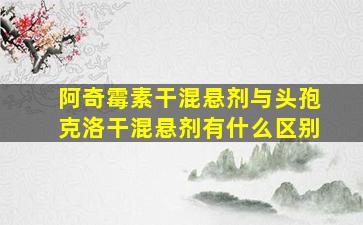 阿奇霉素干混悬剂与头孢克洛干混悬剂有什么区别