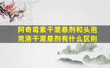 阿奇霉素干混悬剂和头孢克洛干混悬剂有什么区别