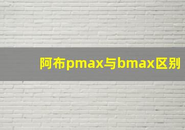 阿布pmax与bmax区别