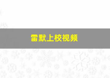 雷默上校视频