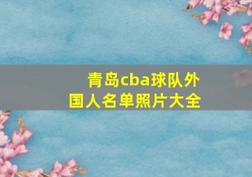 青岛cba球队外国人名单照片大全