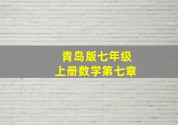 青岛版七年级上册数学第七章