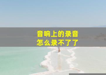 音响上的录音怎么录不了了