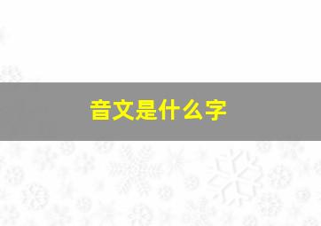 音文是什么字