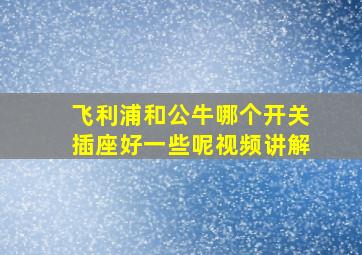 飞利浦和公牛哪个开关插座好一些呢视频讲解