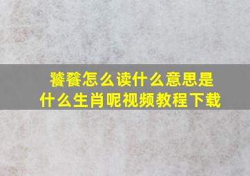 饕餮怎么读什么意思是什么生肖呢视频教程下载