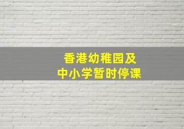 香港幼稚园及中小学暂时停课