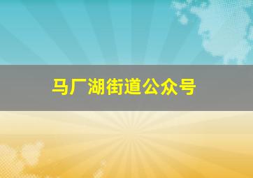 马厂湖街道公众号