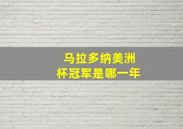 马拉多纳美洲杯冠军是哪一年