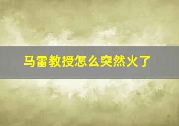 马雷教授怎么突然火了