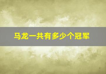 马龙一共有多少个冠军