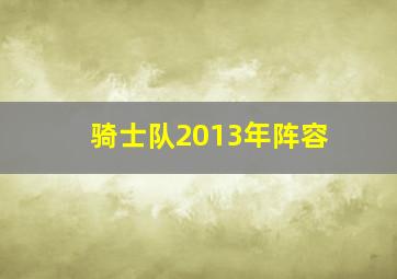 骑士队2013年阵容