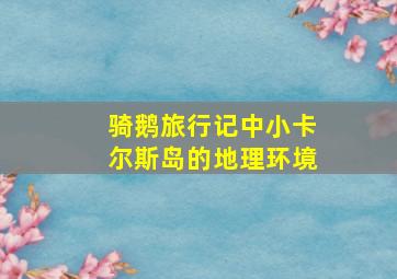 骑鹅旅行记中小卡尔斯岛的地理环境