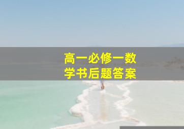 高一必修一数学书后题答案