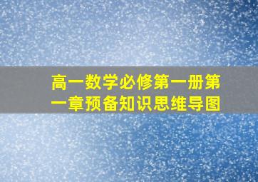 高一数学必修第一册第一章预备知识思维导图