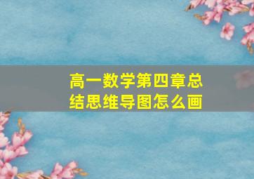 高一数学第四章总结思维导图怎么画