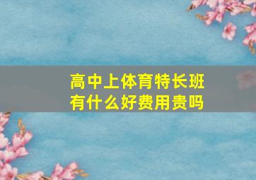 高中上体育特长班有什么好费用贵吗