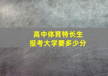 高中体育特长生报考大学要多少分