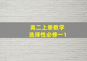 高二上册数学选择性必修一1