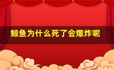 鲸鱼为什么死了会爆炸呢