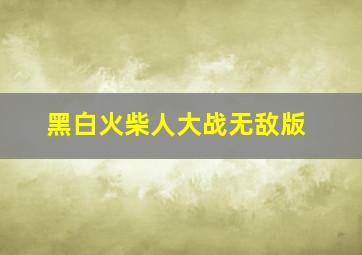 黑白火柴人大战无敌版